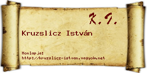Kruzslicz István névjegykártya