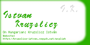 istvan kruzslicz business card