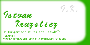 istvan kruzslicz business card